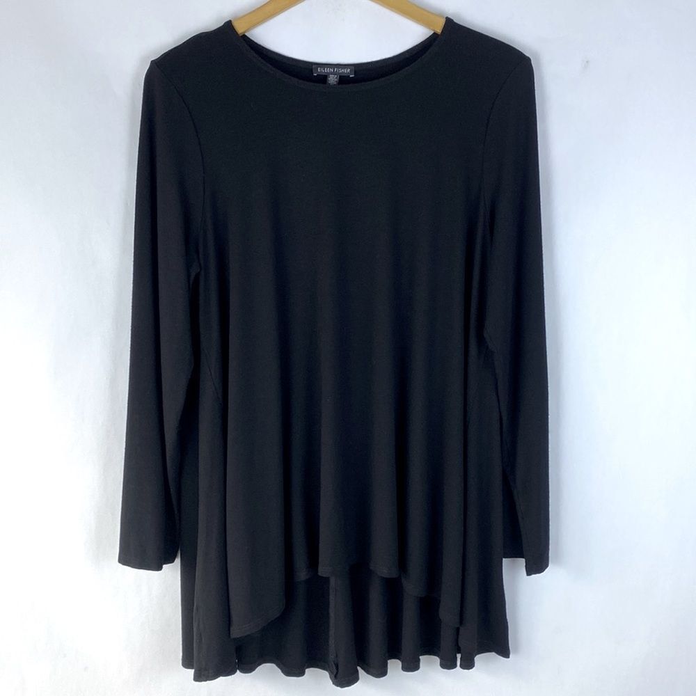 EILEEN FISHER Long Sleeve Top Stretch Viscose Size XL